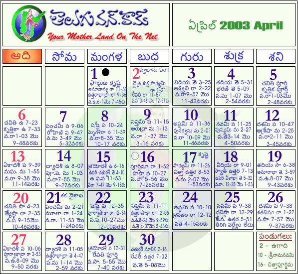 telugu calendar 2011 april. April