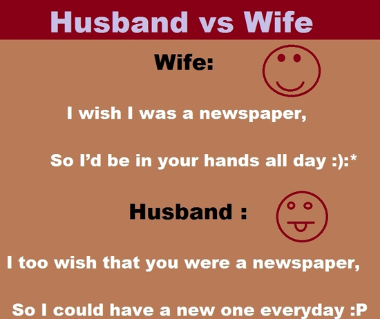 News Paper Husband Wife Funny Cartoon Jokes India Pictures Funny India Pics Indian
