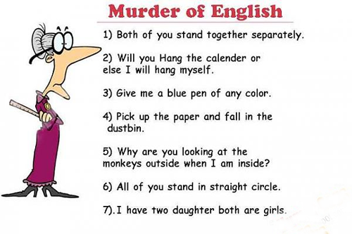 Murder of English  Short English & telugu Jokes  English 