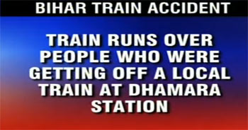  Bihar train accident, Train runs over 35 pilgrims at Bihar, 35 killed in Bihar train accident    