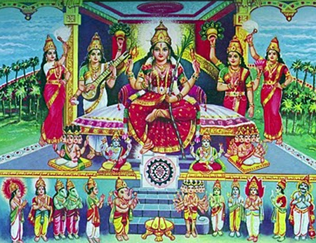 Goddess Lalita Pancharatnam in the morning, extolling the mother Lalitha - the Goddess of bliss, an incarnation for   Goddess Parvathi. 
