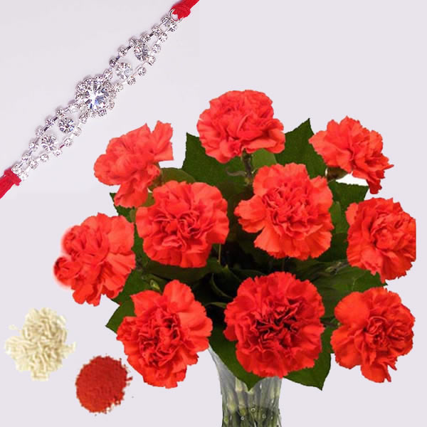 Carnation With Rakhi 
