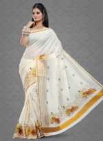 Kasavu Sarees with a...