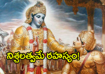 నిశ్చలత్వమే రహస్యం!...
