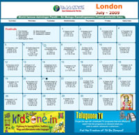London Telugu Calendar 2009