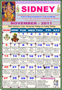 Sydney Telugu Calendar 2009