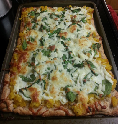 Spinach and Squash Pizza