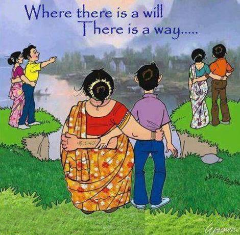 Where there is a will | Funny Cartoon The Married Couple | funny marriage  cartoons | Husband & Wife Photos & Images Collection