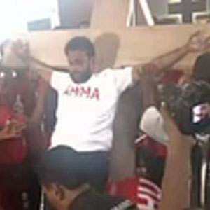 Jayalalitha fan crucifies himself wants her back Tamil Nadu CM 