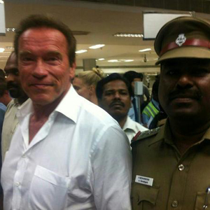 Arnold Schwarzenegger in Chennai for I audio launch