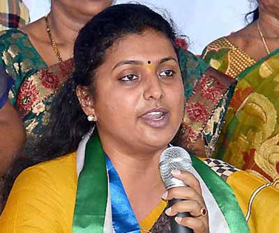 roja fire on chandrababu