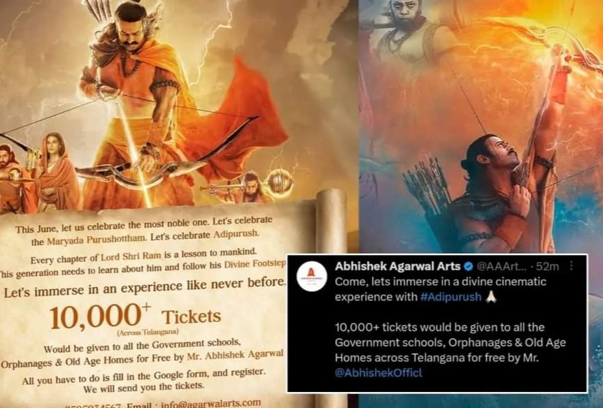 Adipurush 10K free tickets from Producer Abhishek Agarwal for?