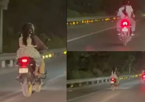 ఔటర్‌ రింగురోడ్డుపై ప్రేమజంటల ప్రమాదకర  బైక్ స్టంట్స్