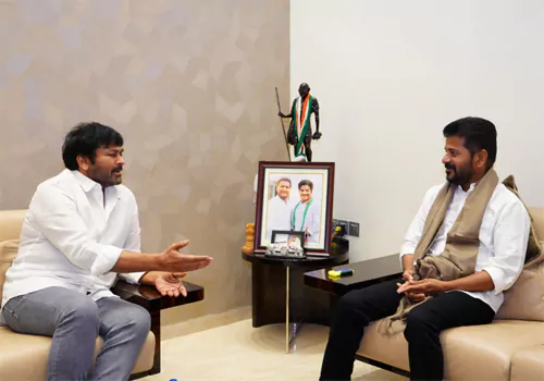 Chiranjeevi gave a check to the CM Relief Fund