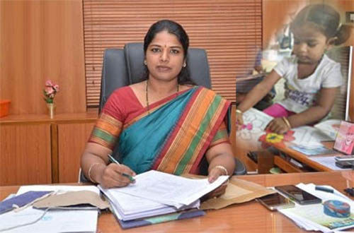 Collector joins her daughter in anganwadi