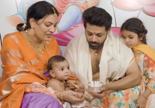 ఘనంగా  నందు-గీతామాధురి కుమారుడి అన్నప్రాసన వేడుక