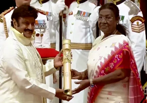NBK looks stylish accepting Padma Bhushan award