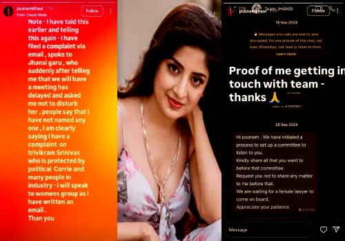 Poonam Kaur alleges Trivikram is being saved by politicians