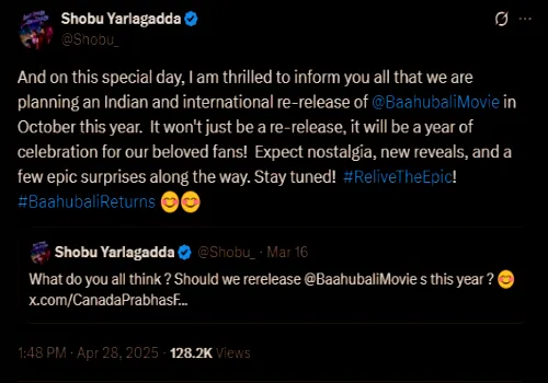 Baahubali joins the re-release bandwagon in style 