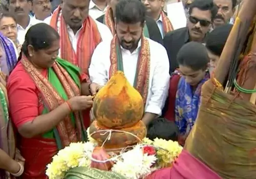 telangana cm  Revanth unveiled  pylon