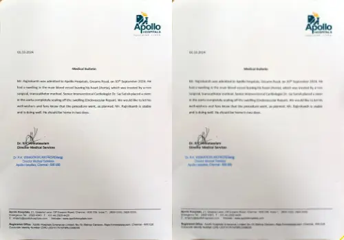 No need to worry, Rajinikanth's health condition is stable