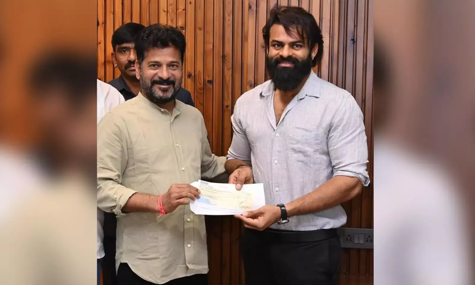 Sai Durgha Tej Meets Telangana CM Revanth Reddy, donates 10 lakhs