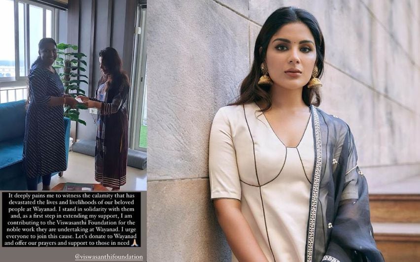 Actress Samyuktha donates for Wayanad Landslide Victims