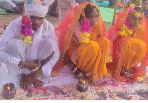A rare wedding in Asifabad... A loving husband of two wives