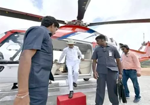 Helicopter carrying KCR makes precautionary landing