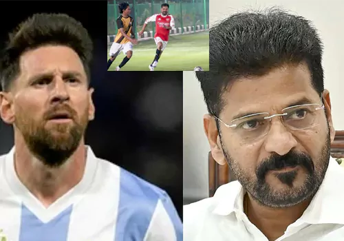 telangana cm revanth reddy to play foot ball with messi