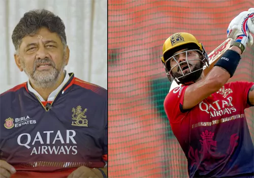 dk shivkuar wears rcb jersy