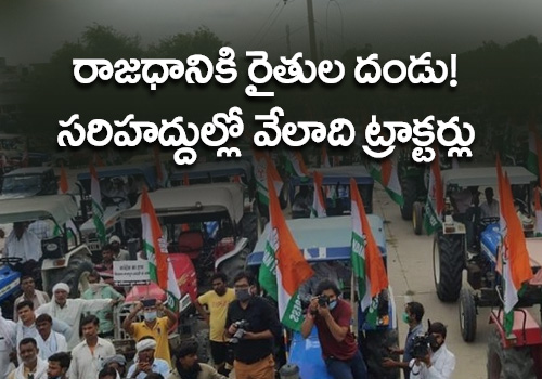 farmers comming to delfi in tracters