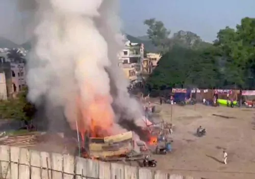 fire accident in crackers shop two dead