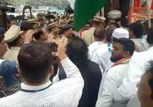 Tension at Gandhi Bhavan and police lathi charge