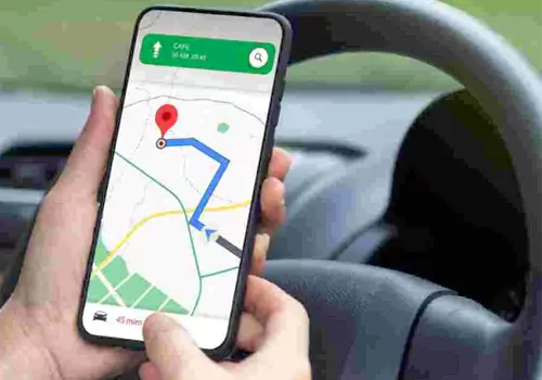 goole map directions guide into flood