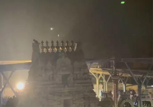 durnken man climb govindarajaswamy temple in tirupathi