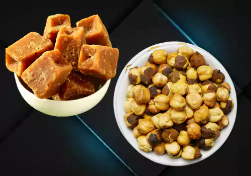 health benefits of jaggery and fried chickpeas in winter