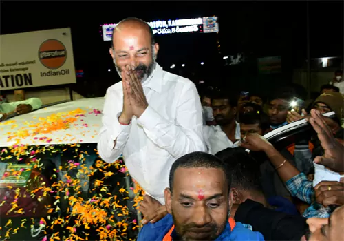 bandi sanjay fires warangal cp