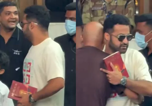 Jr NTR spotted at Mumbai airport holding the book Muruga