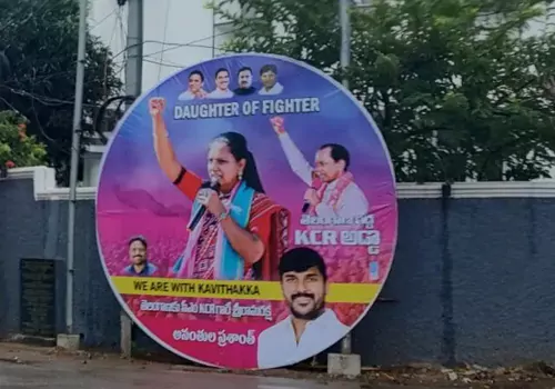 flexies near kavitha residence became talk of the state