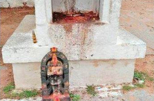 Garuda idol displaced in Anantapur ancient Venkateswara temple