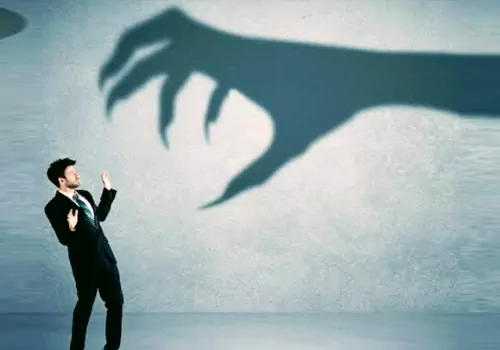 silly thoughts of man in case of fear