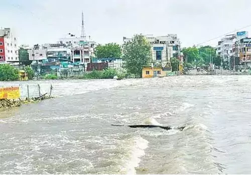muso river floods near danger mark