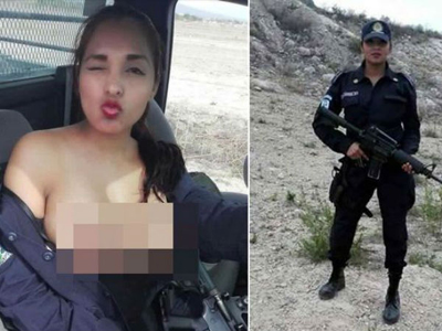 nidia garcia topless selfie cop