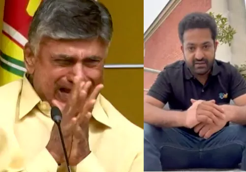jr ntr fans un happpy on his reaction over chandrababu cry