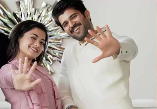 vijay deverakonda and rashmika engagement in a simple manner