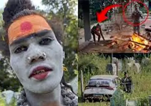 Aghori strange worship by sacrificing a chicken in Warangal graveyard