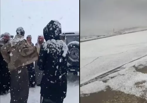 snow fall In saudi arabia