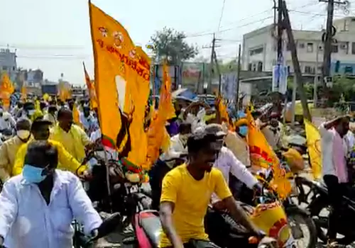 tdp carries huge rally in thiruvur