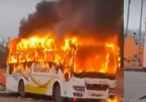 telangana bus burn in up